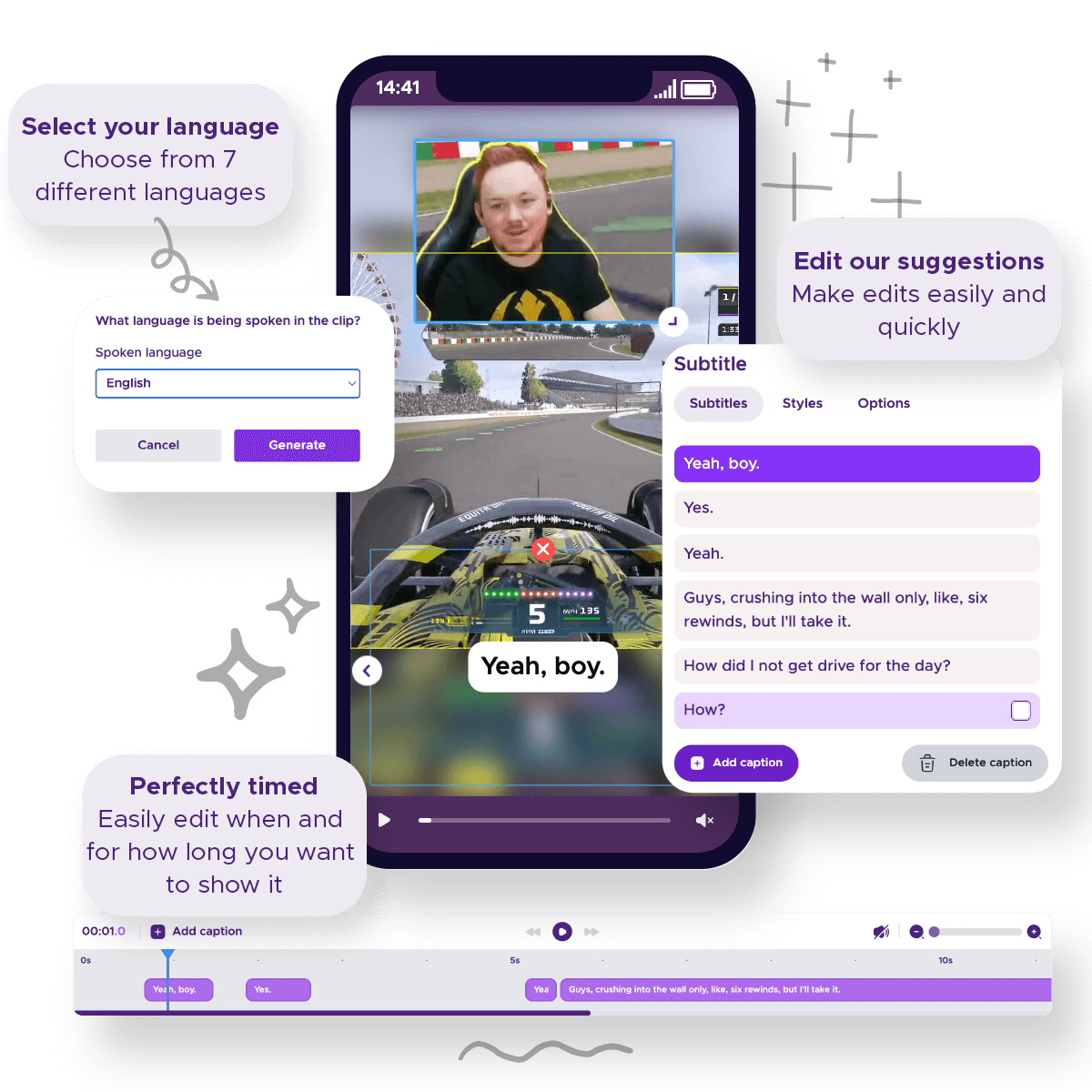 Option 3: Generate captions automatically with StreamLadder