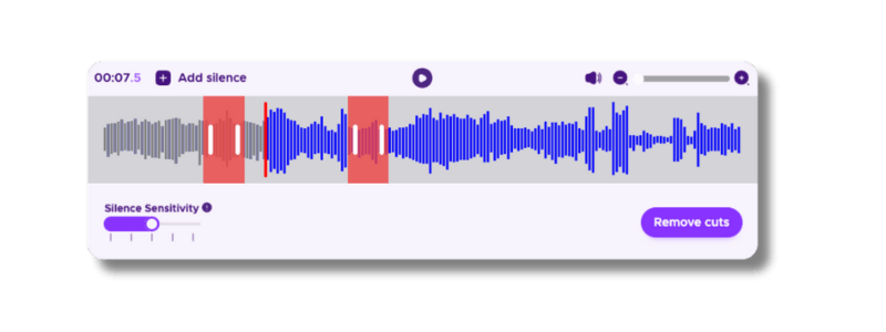 Our AI removes silences and dead air