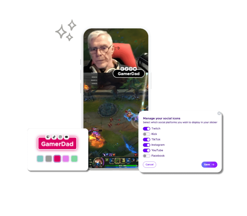 Multi-account sticker