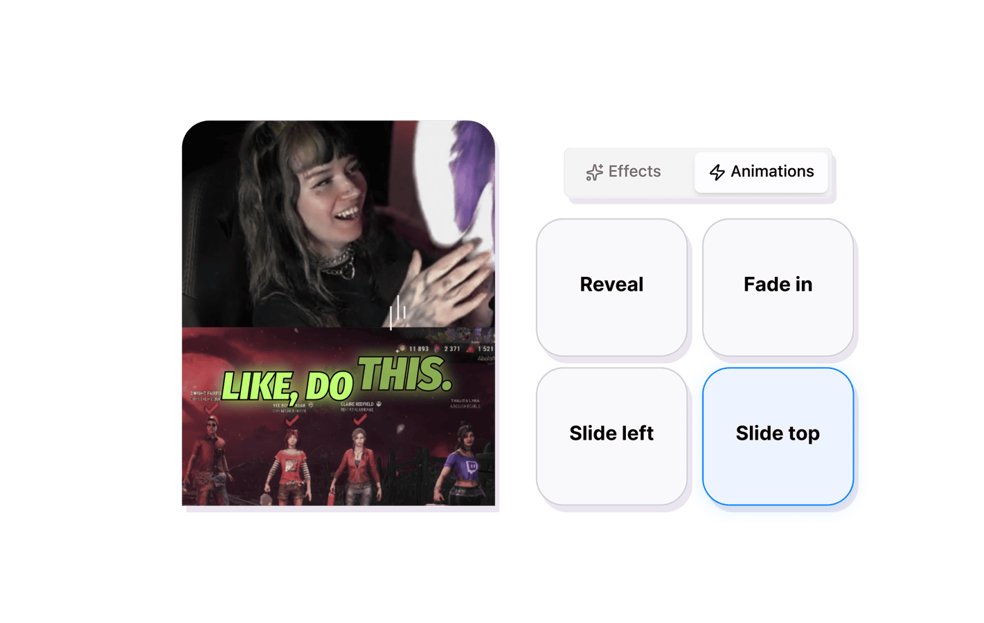 Animated captions synced to audio