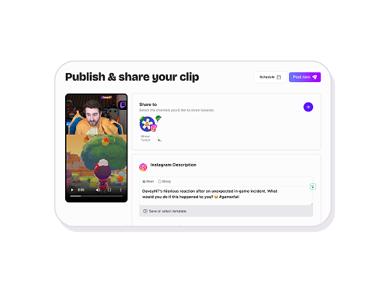 Pick clips and schedule