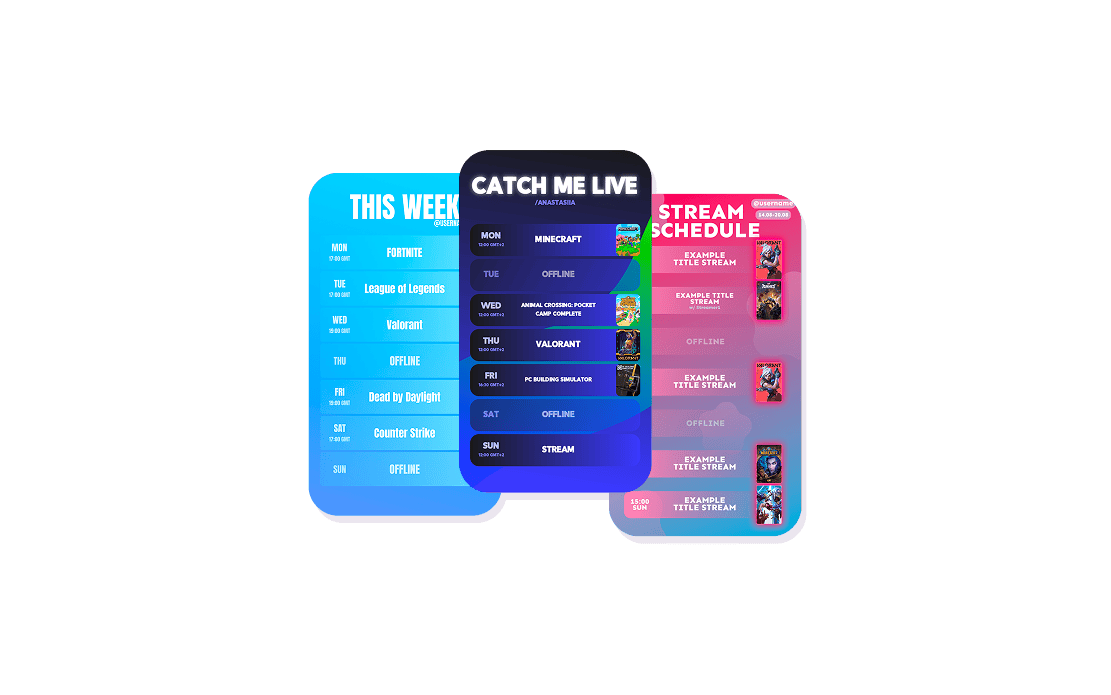 Ready-made schedule templates