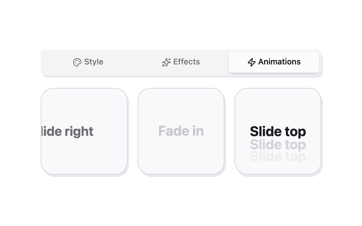 Multiple animated styles