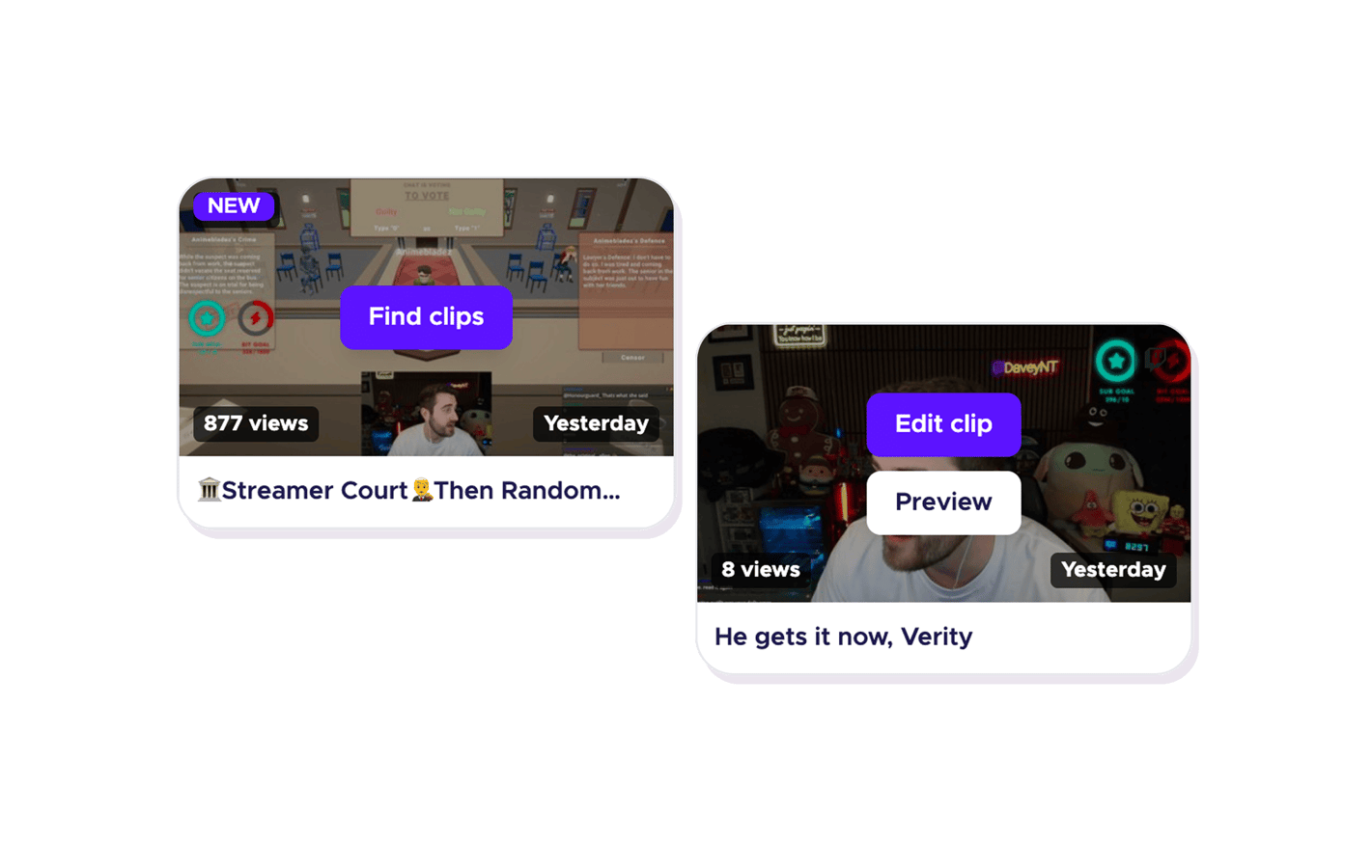 Clips and VODs both supported