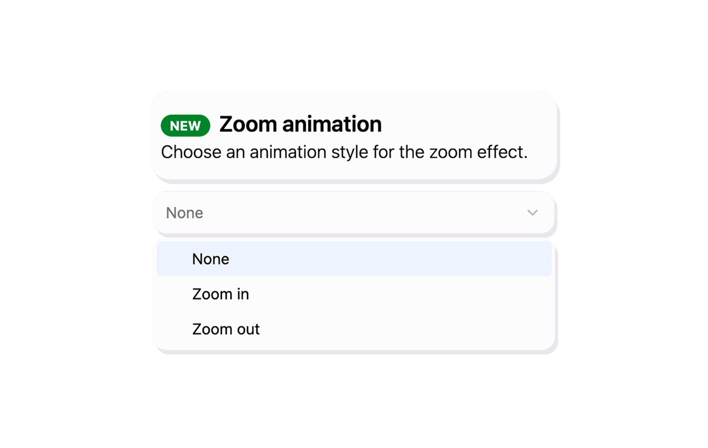Multiple zoom styles