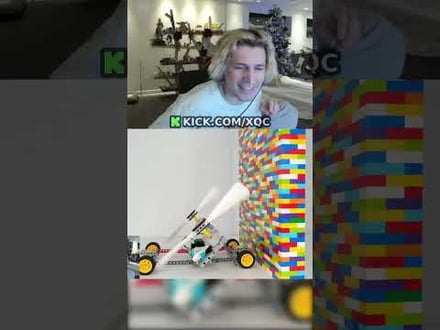 xQc Reacts to LEGO Car VS. Growing Wall